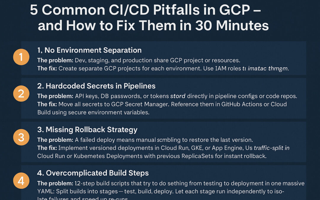 5 Common CI/CD Pitfalls in GCP – and How to Fix Them in 30 Minutes
